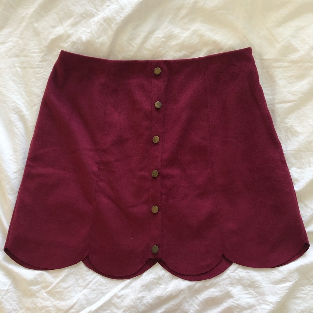 NEW Faux-Suede Maroon Skirt Lauren Conrad 12